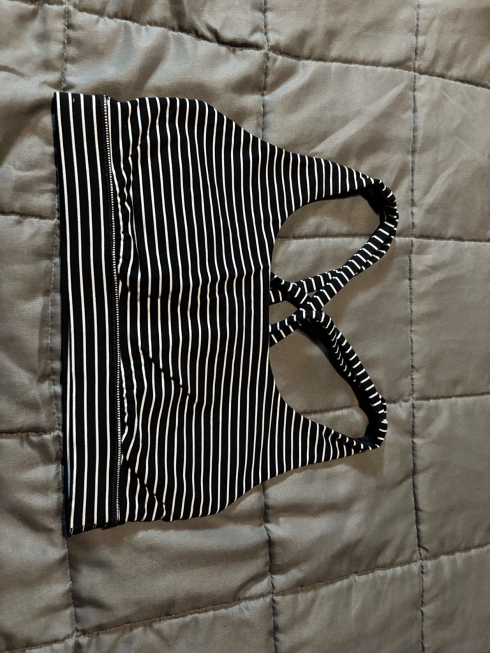 lululemon athletica Black and White Striped Sports Bra